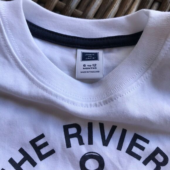 Janie & Jack Boys Tee Size 6-12 Mo The Riviera Sail Club Sundeck Splash Anchor - Picture 4 of 7
